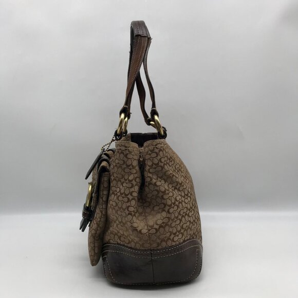 Coach Dark Brown & Khaki Monogram Canvas Vintage Soho Satchel Bag 3646 - Picture 3 of 11